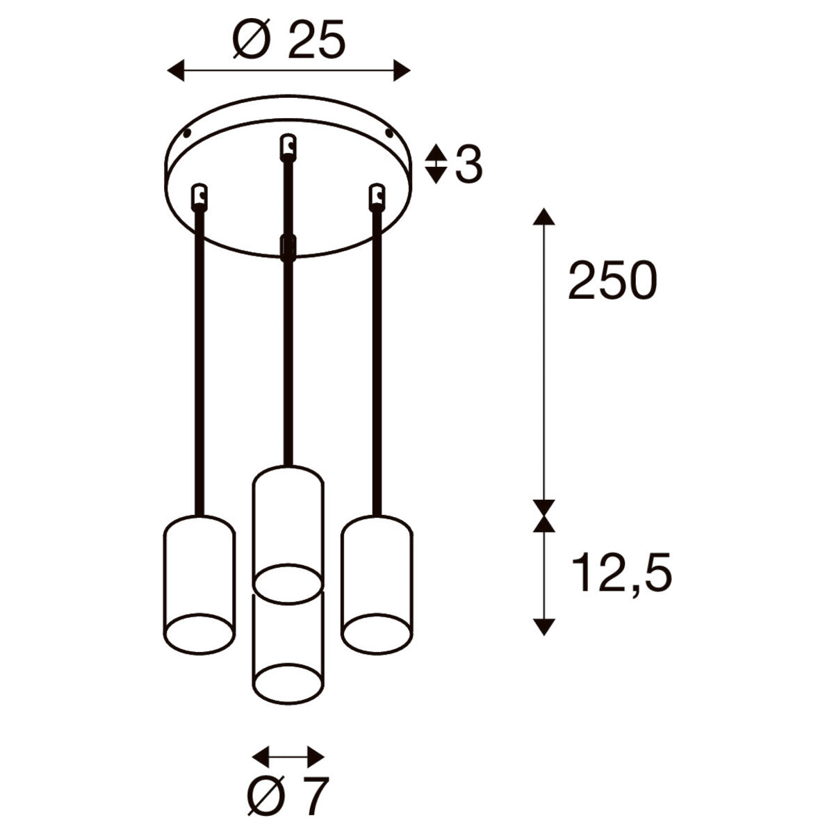 Cylos 4 hanglamp