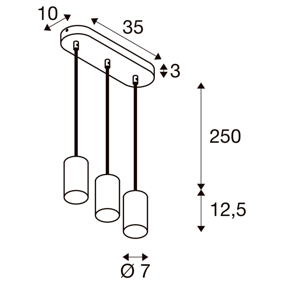 Cylos 3 hanglamp