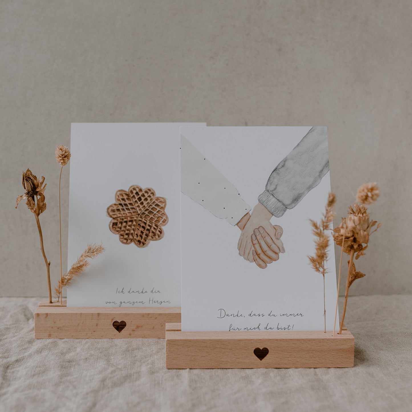 Kaart- en bloemenhouder "Heart" (set of 2)