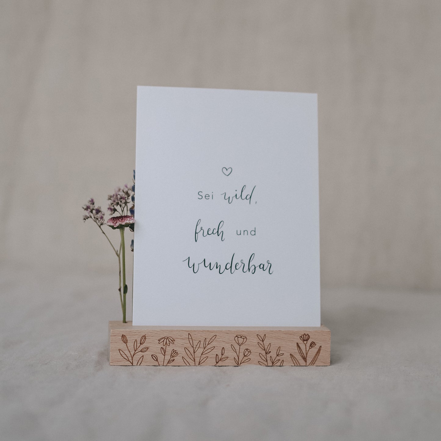 Kaart- en bloemenhouder "Flower" (set of 2)