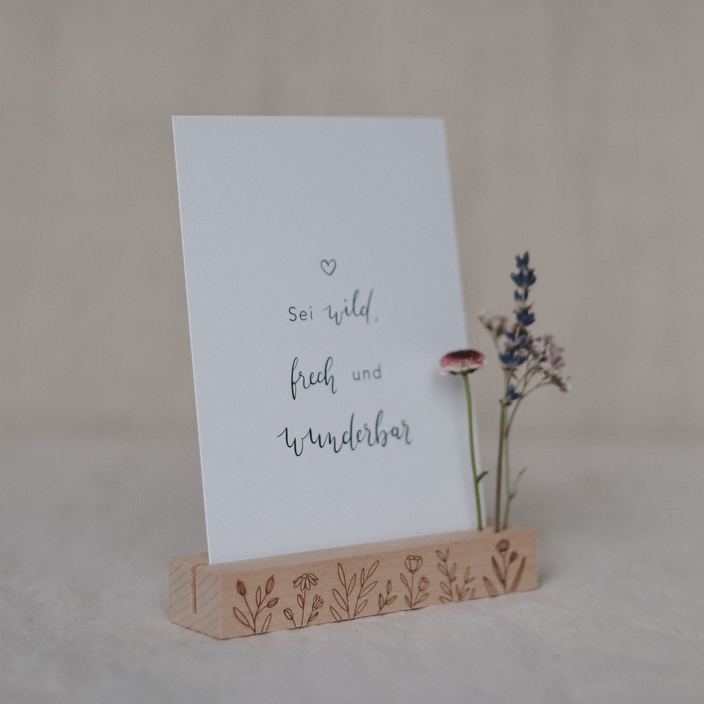 Kaart- en bloemenhouder "Flower" (set of 2)